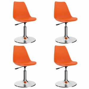 Otočná jedálenská stolička 4 ks umelá koža / kov Dekorhome Oranžová