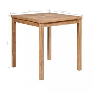 Záhradný jedálenský stôl teak Dekorhome 80x80x77 cm