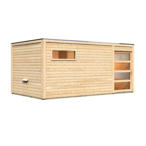 Vonkajšia fínska sauna s predsieňou 508 x 276 cm Dekorhome Smrk