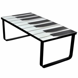 Konferenčný stolík s potlačou kov / sklo Dekorhomee Piano