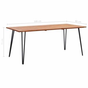 Záhradný stôl hnedá / čierna Dekorhome 160x80x75 cm