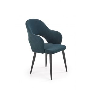 Jedálenská stolička K364 zamat / čierna Halmar Tmavo zelená