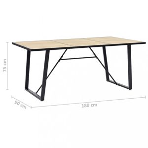 Jedálenský stôl dub / čierna Dekorhome 180x90x75 cm