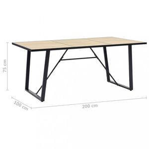 Jedálenský stôl dub / čierna Dekorhome 200x100x75 cm
