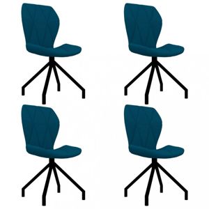 Jedálenská stolička 4 ks umelá koža Dekorhome Modrá