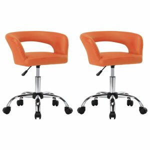 Jedálenská stolička 2 ks umelá koža / kov Dekorhome Oranžová