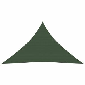 TTieniaca plachta trojuholníková HDPE 3 x 3 x 3 m Dekorhome Tmavo zelená