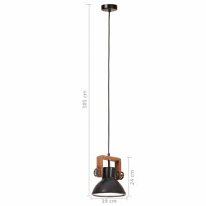 Závesná lampa čierna / mangovník Dekorhome 19 cm