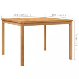 Záhradný jedálenský stôl teak Dekorhome 110x110x77 cm